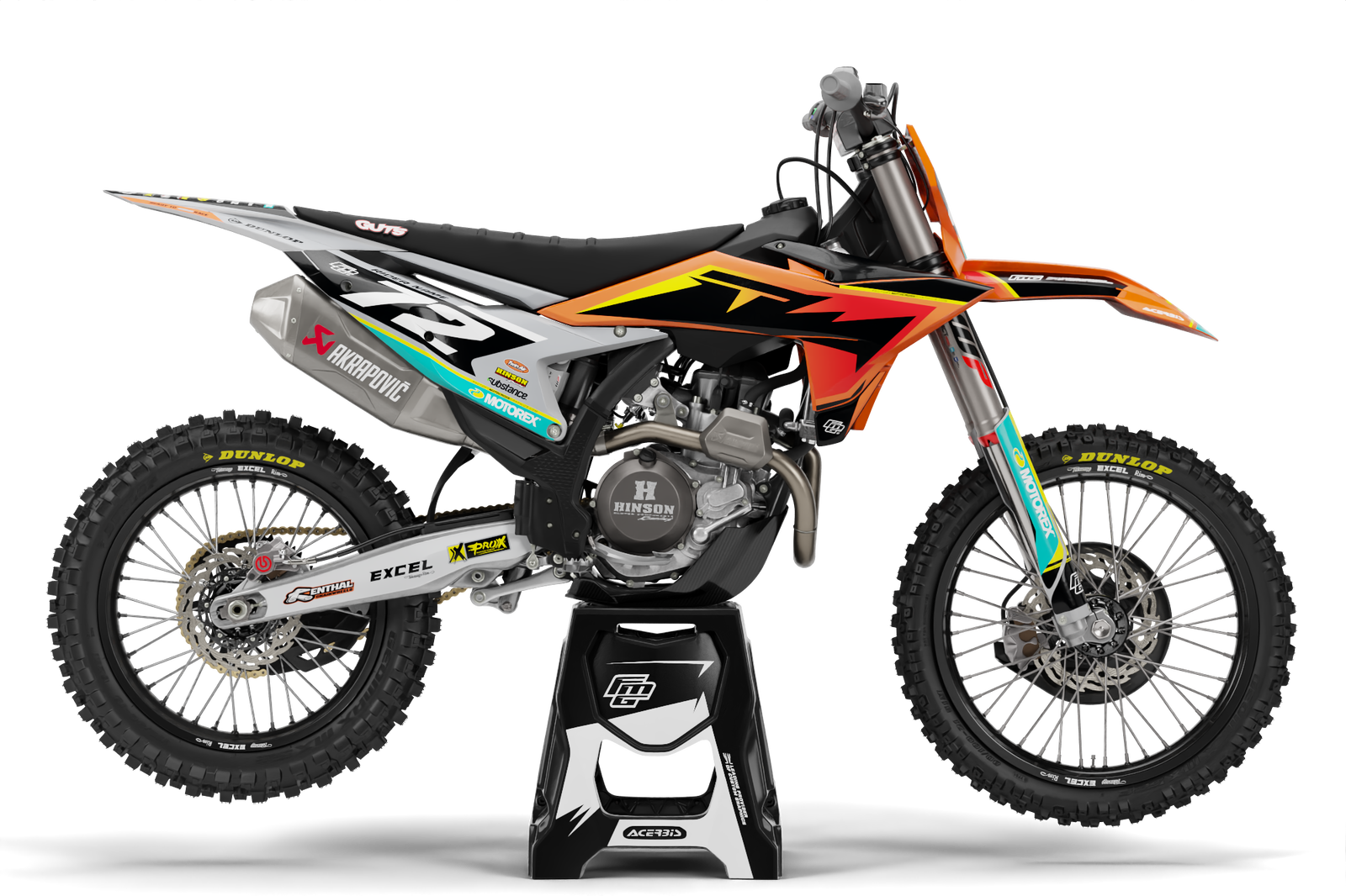 Compatible avec le kit graphique noir et orange KTM Velocity GB
