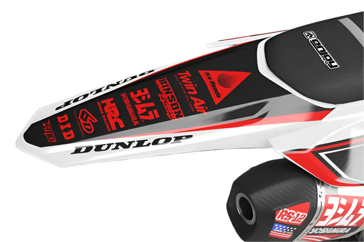 Honda CRF/CR Zwart Wit Fusion Graphics Kit