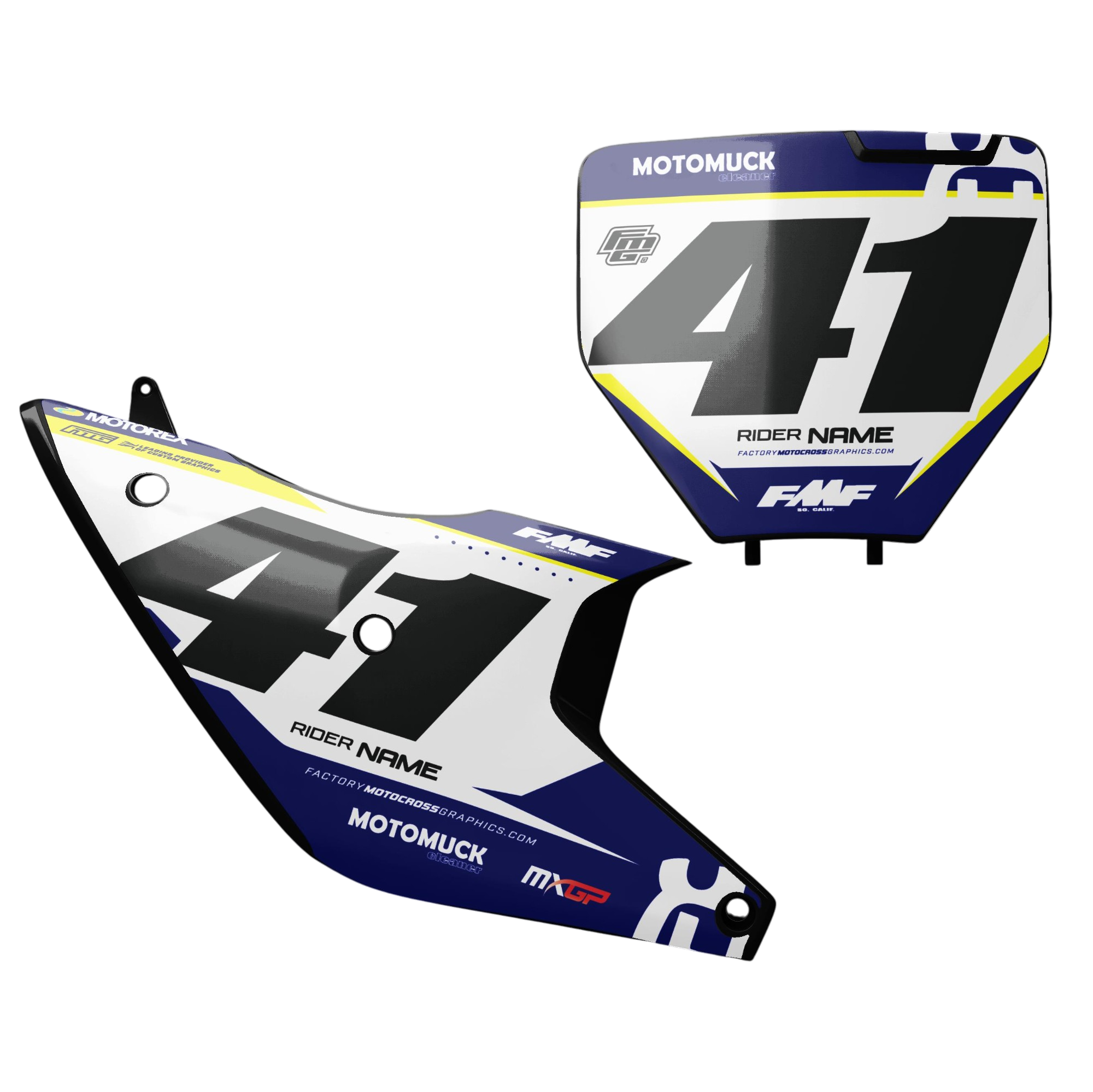 HUSQVARNA 2025 TC / FE MXGP White & Blue Backgrounds Factory Motocross Graphics